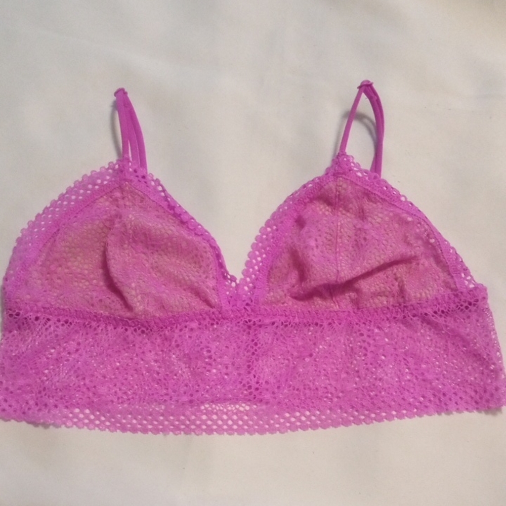 PINK Victoria's Secret Lace Bandeau in Bright Purple Bralette